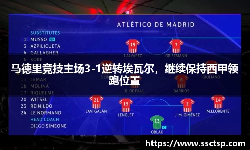 马德里竞技主场3-1逆转埃瓦尔，继续保持西甲领跑位置